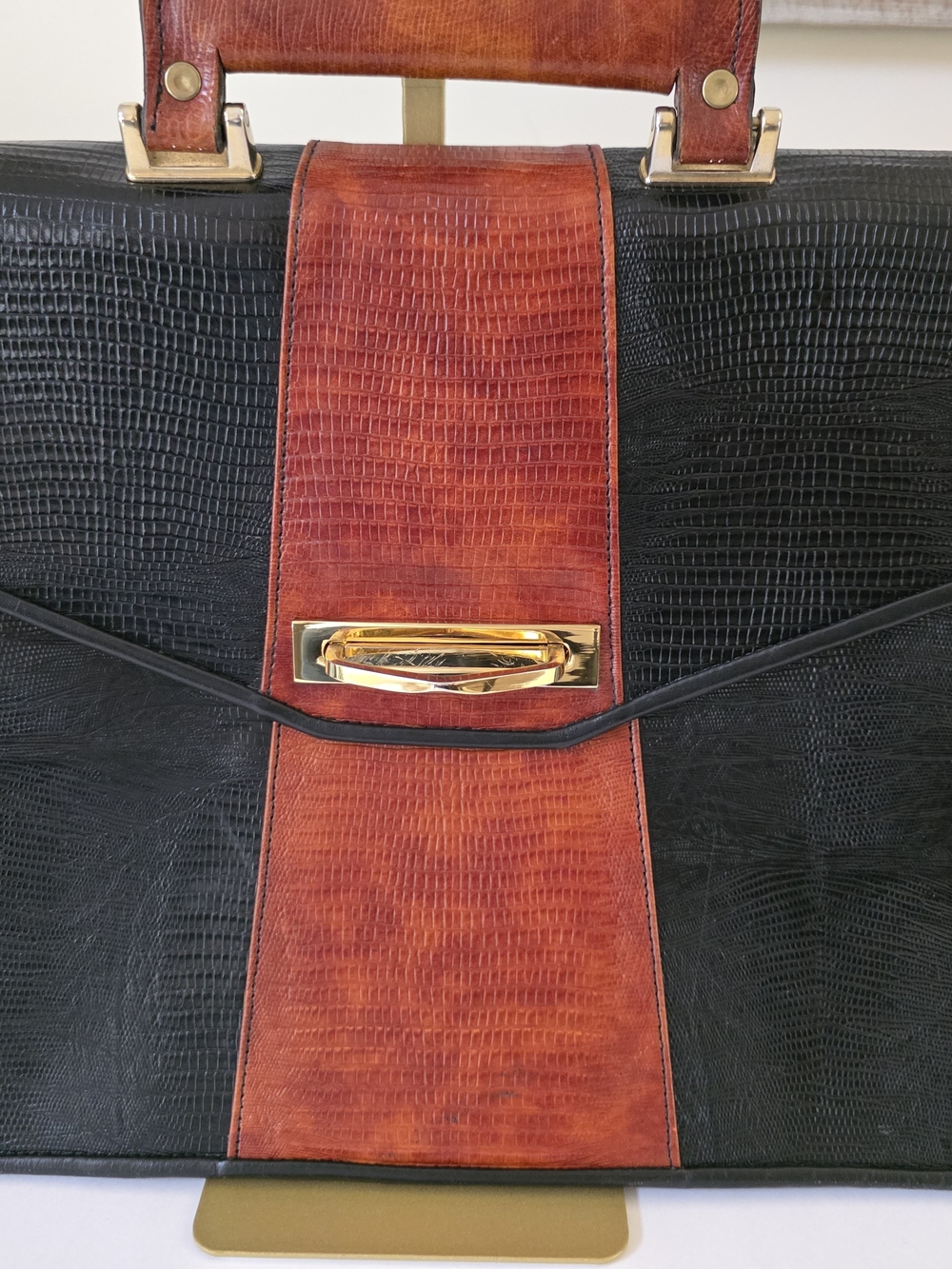 Vintage Roche Signed Calf Leather Briefcase Messenger Laptop Bag Y2K - Picture 4 of 14